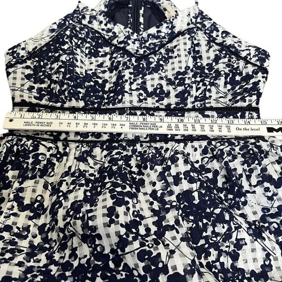 J.O.A. LA Dress Midi Floral White Navy Size L - Picture 12 of 14
